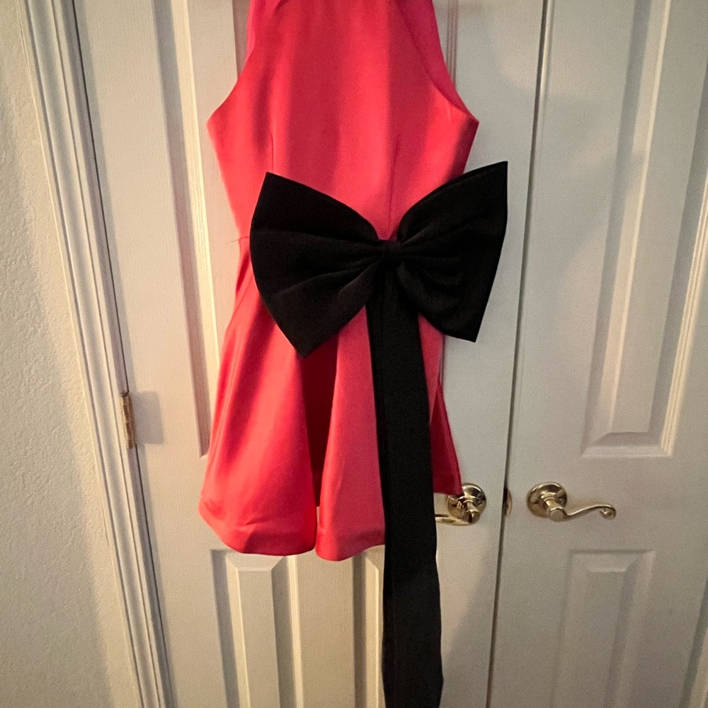 Pink Dress with Black Bow
